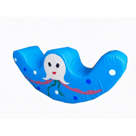 Дитячий м'який ігровий модуль качалка Тиа-Спорт Медуза 120х30х60 см Блакитний