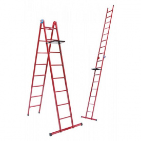 Сходи універсальні металеві 8 ступенів зі столиком h=2150-4740 мм max 150 кг Господар GM (79-1018)