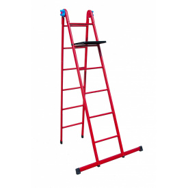 Сходи універсальні металеві 6 ступенів зі столиком h=1610-3620 мм max 150 кг Господар GM (79-1016)