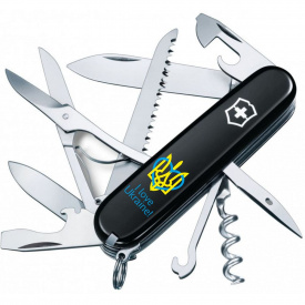 Складной нож Victorinox Huntsman Ukraine Трезубец с сердцем и I love Ukraine (1.3713.3_T1310u)
