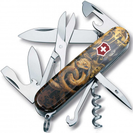 Складной нож Victorinox Climber Zodiac Золотая деревянная змея 91 мм Разноцветный (1.3703.3_Z4240pk)