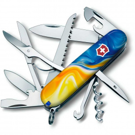 Складной нож Victorinox Huntsman Ukraine 91 мм 16 функций Желто-синий (1.3713.7_T3250pw)
