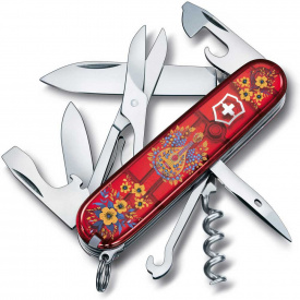 Складной нож Victorinox Climber Ukraine 91 мм 14 функций Украинские мотивы (1.3703.T_T1370u)