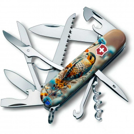 Складной нож Victorinox Huntsman Ukraine 91 мм 16 функций Благородный Сокол (1.3713.7_T3260pw)