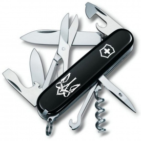 Складной нож Victorinox Climber Ukraine Трезубец готический белый (1.3703.3_T0630u)