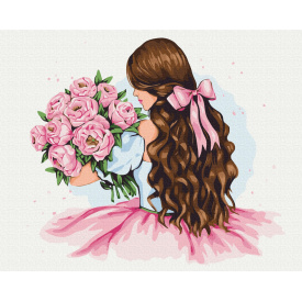 Картина за номерами BrushMe "Півонії в подарунок © Alla Berezovska" 40х50см BS53730