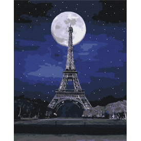 Картина за номерами BrushMe "Повний місяць у Парижі" 40х50см BS43547