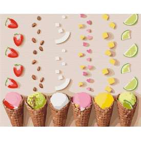 Картина за номерами BrushMe "Кольорове морозиво ©Halyna Vitiuk" 40х50см BS53596