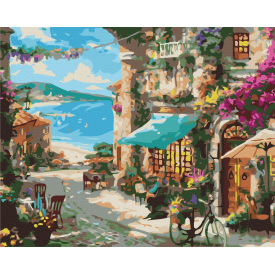 Картина за номерами BrushMe "Вулиця Приморського містечка" 40х50см BS31563