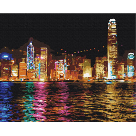 Картина за номерами BrushMe "Нічний Гонконг" 40х50см BS7256