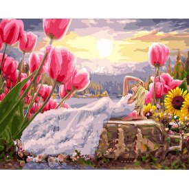 Картина за номерами BrushMe "Дюймовочка в білому" 40х50см BS24350