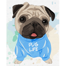 Картина за номерами BrushMe "Яскравий мопсик" 40х50см BS51352