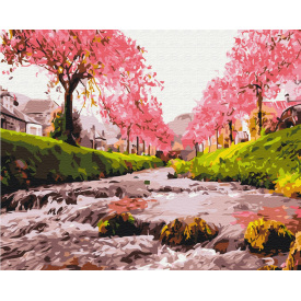 Картина за номерами BrushMe "Річка у сакури" 40х50см BS25577