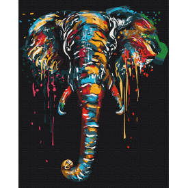 Картина за номерами BrushMe "Слон у фарбах" 40х50см BS51377