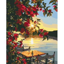 Картина за номерами BrushMe "Захід сонця на причалі" 40х50см BS33211