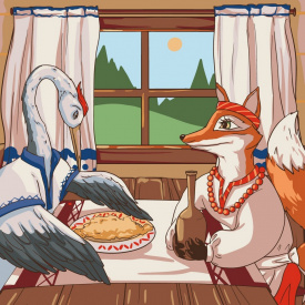 Картина за номерами Лисичка та журавель Art Craft 15101-AC 40x40 см