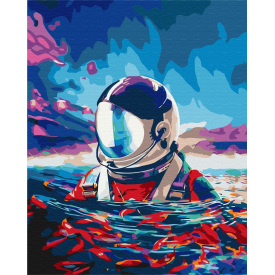 Картина за номерами BrushMe "Астронавт і рибки" 40х50см BS35337