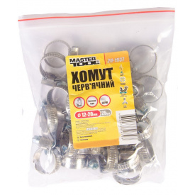 Хомут MASTERTOOL GM черв'ячний German type 9,0 мм Ø 12-20 мм 25 шт (20-1937)