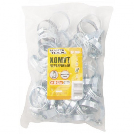 Хомути черв'якові American type 8 мм 18-32 мм 50 шт MASTERTOOL GM (20-1905)