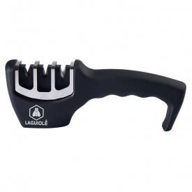 Точилка для ножей 3 уровня Laguiole пластик Черная в подарочной коробке (40268463)