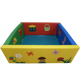 Сухий басейн Тиа-Спорт 150х150х50 см квадратний з матом Лісова галявина Різнокольоровий