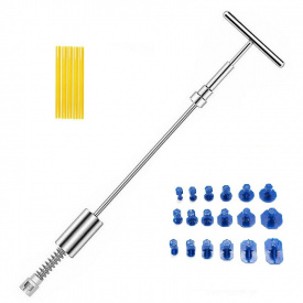 Молоток зворотний для витягування вм'ятин CARP з грибками 18 шт/клейові стрижні 5 шт 24 предмети Сріблястий (С051046)