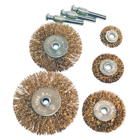 Щітки з рифленого дроту 5 шт (диск. 25/40/50/63/75 + стриж. 1/4) MASTERTOOL GM (19-9500)