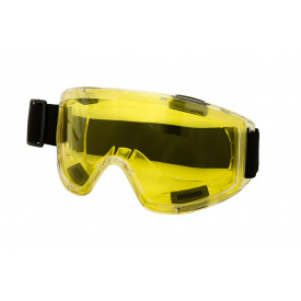 Окуляри-напівмаска закриті MASTERTOOL GM ANTI-SCRATCH 4 вентиляційні клапани l клас жовті (82-0402)