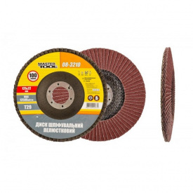 Диск шліфувальний пелюстковий конусний Т29 зерно 100 125*22 мм MASTERTOOL GM (08-3210)