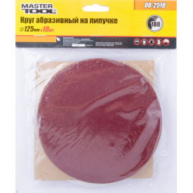 Коло шліфувальне на липучці 125 мм зерно 180 10шт MASTERTOOL GM (08-2518)
