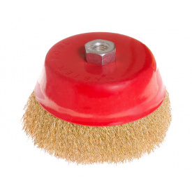 Щітка торцева з латунованого рифленого дроту D150 М14 MASTERTOOL GM (19-7115)