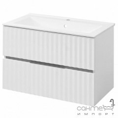 Подвесная тумба под раковину или столешницу СанСервис Marble 80 белая/серая, фасад рифленый Токмак