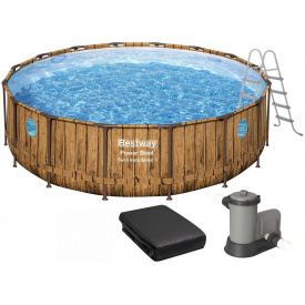 Каркасний басейн Bestway Ротанг 56725 488х122 з картриджним фільтром