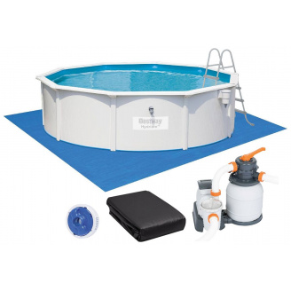 Збірний басейн 460х120 см Bestway Hydrium 56384 з пісочним фільтром сходами та тентом