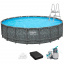 Bestway Каркасний басейн Bestway Grey 561JZ (671х132 см) з піщаним фільтром, тентом та драбиною Черкассы