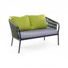 Диван-лаунж Твіст Pradex 140 см плетіння шнур на ніжках металокаркасе