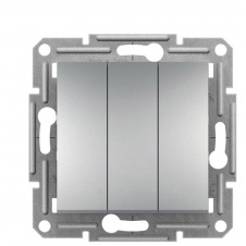 Трехклавишный выключатель Schneider Electric Asfora EPH2100161 (алюминий)