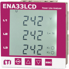 Трёхфазный анализатор сети ETI 004656910 ENA33LCD (96x96мм 230V AC)