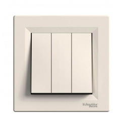 Трехклавишный выключатель Schneider Electric Asfora EPH2100123 (кремовый)