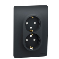 Двойная розетка Schneider Electric NU206754 (винтовой зажим) (антрацит) Энергодар