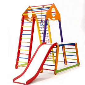 Дитячий спортивний комплекс BambinoWood Color Plus 1-1 заввишки 170 см