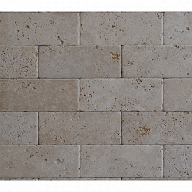 Travertine Плитка из травертина Beige Tumbled 1*7,5*20,3 см