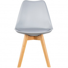 Стілець Bin пластик сірий м'яке сидіння на дерев'яних ніжках