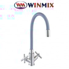 Смеситель для кухни рефлекторный гусак Winmix DVE-011 Gray REFLECTOR из нержавеющей стали SUS304, Польша