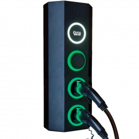 Зарядная станция для электромобиля 36 кВт 32А 3-фазная Type 2 розетка c 2-мя портами Type 2 евро Octa Energy (W129)