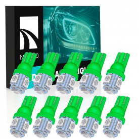 Комплект світлодіодних ламп Napo T10-5050-5smd W5W T10 10 шт Зелений (2510519427)