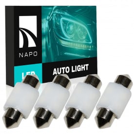 Комплект світлодіодних ламп Napo LED SJ-3030-4SMD-CANBUS Ceramic 31mm C5W C10W 4 шт Білий (2530404888)