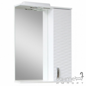 Зеркало с LED-подсветкой, полкой и шкафчиком СанСервис 3D 55 белое
