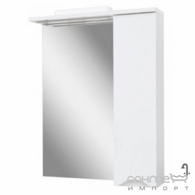 Зеркало с LED-подсветкой, полкой и шкафчиком СанСервис Smile 60 белое