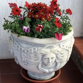 Вазон садовый для цветов «Горгона» бетонный Художественная покраска